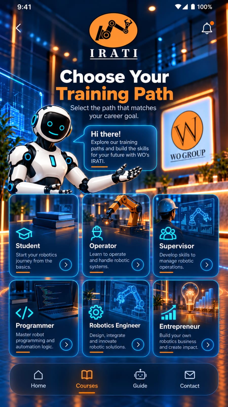 Robotics training course finder