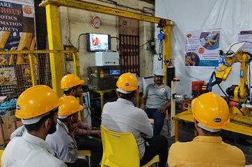 Supervisors attending an industrial robotics training session at IRATI, Pune